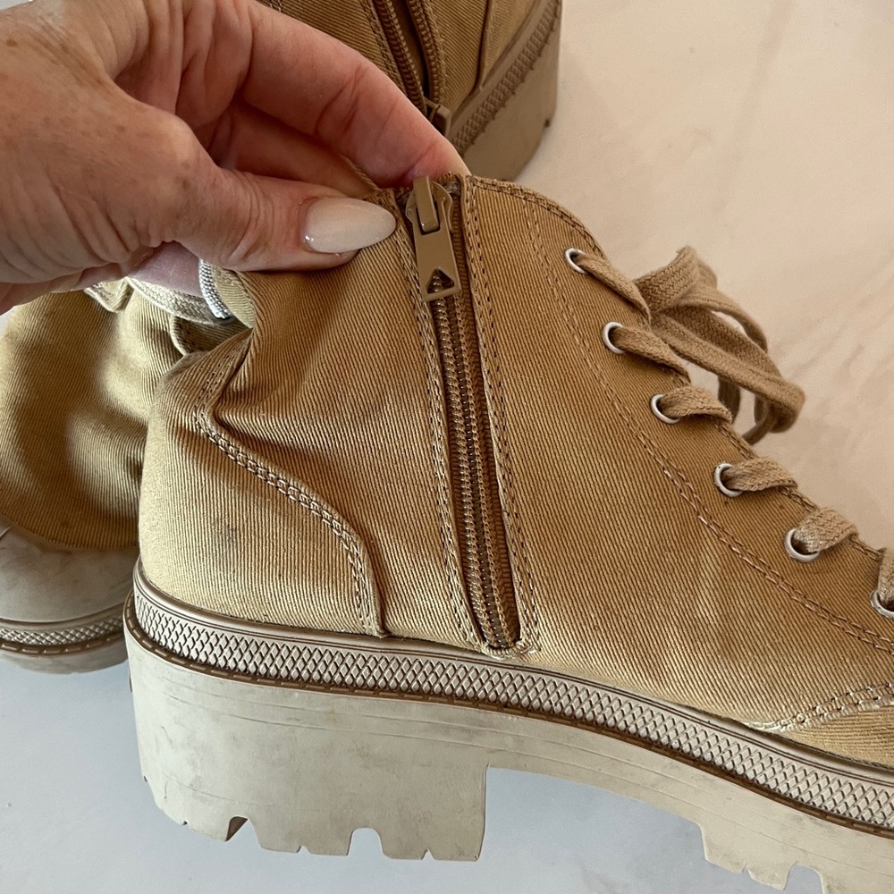 Palladium Women's Tan Combat Boots - Picture 6 of 12